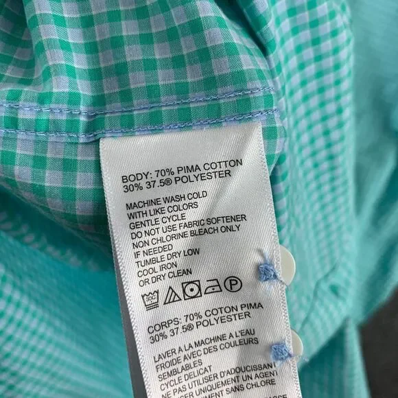 Tommy Bahama The Newport Coast Shirt Mens Large Gingham Flip Cuff Button‎ Up